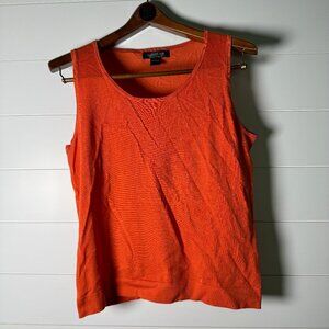 AUGUST SILK Silk Inside SWEATER TANK VEST Orange SZ LG